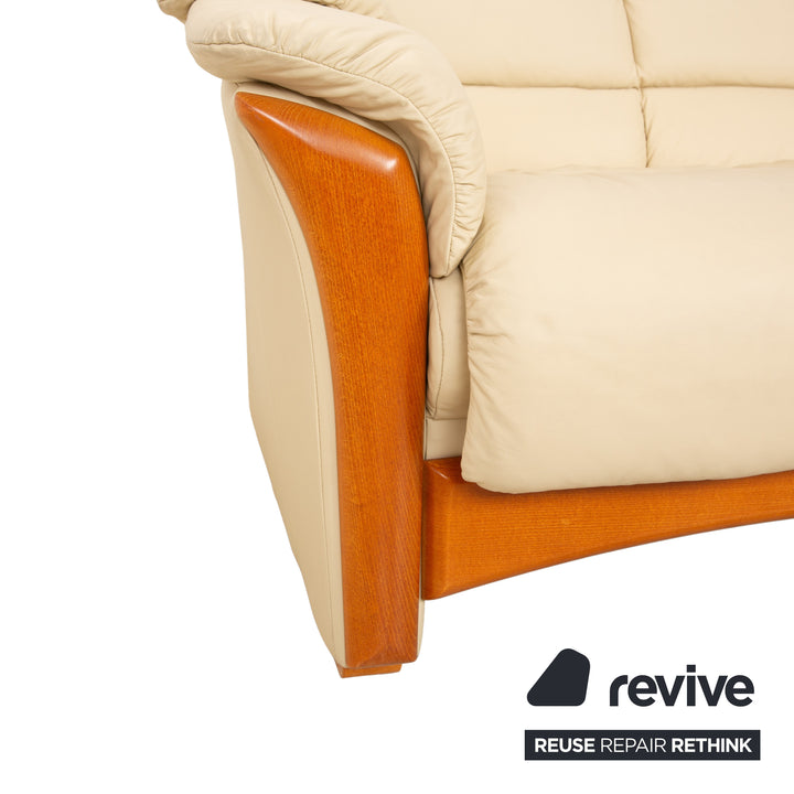 Canapé quatre places en cuir crème Oslo Stressless