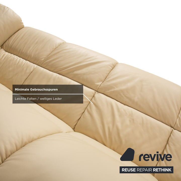 Canapé quatre places en cuir crème Oslo Stressless