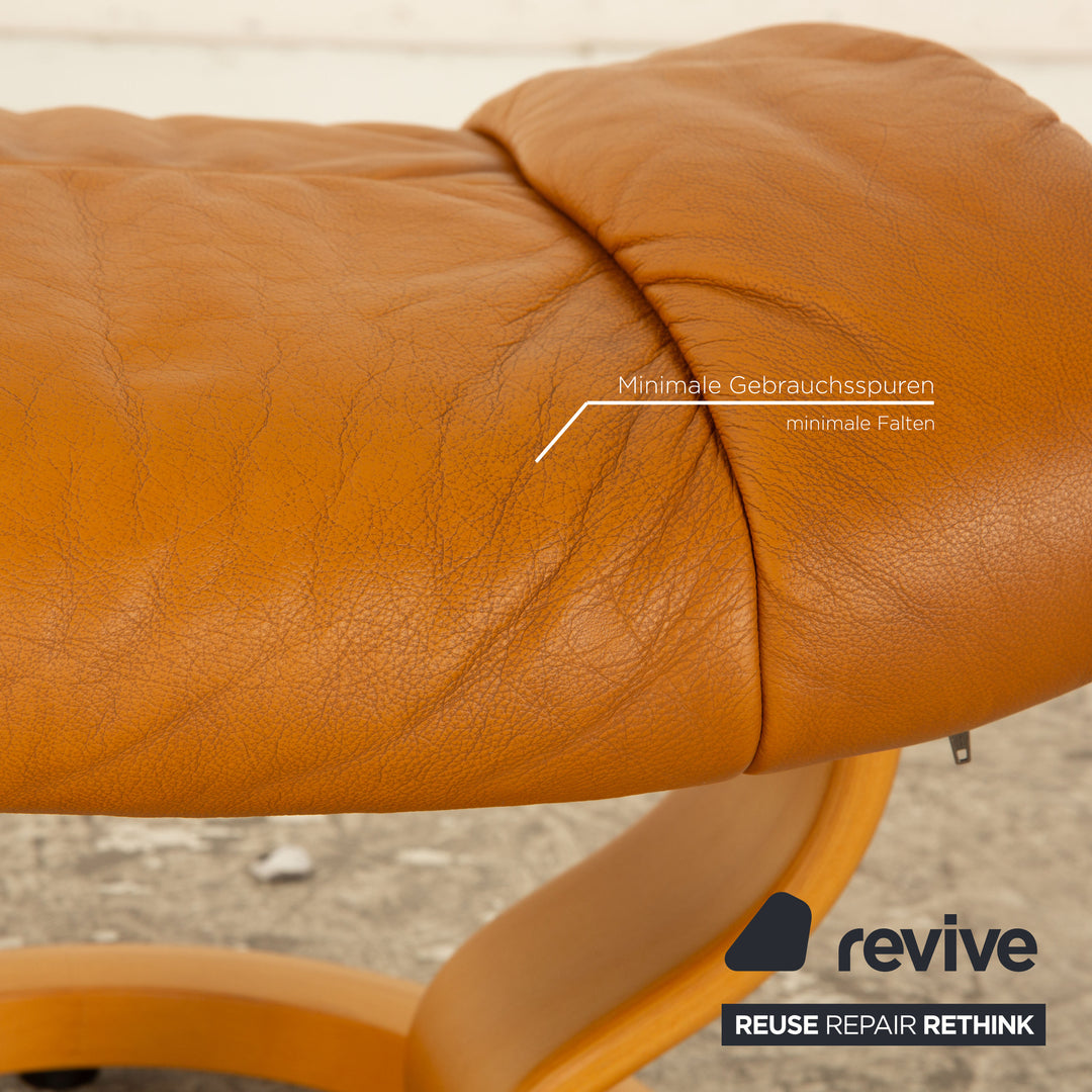 Stressless Reno Leder Hocker Braun Beige
