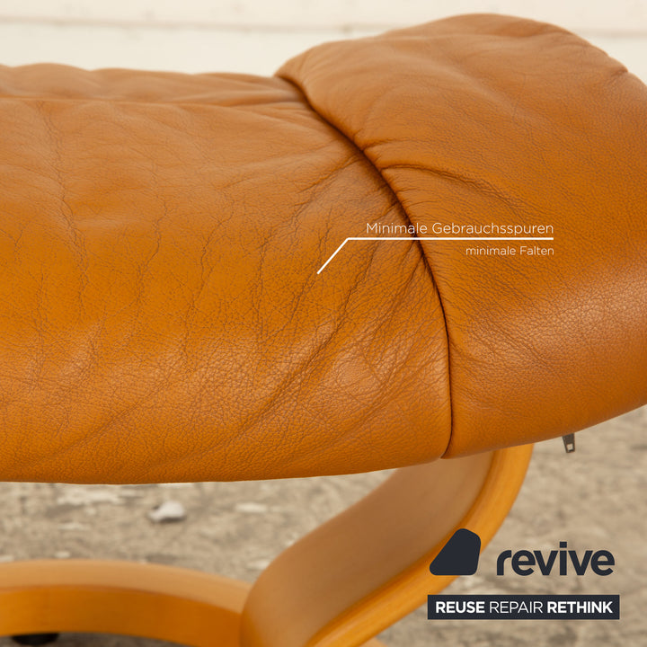 Stressless Reno Leder Hocker Braun Beige