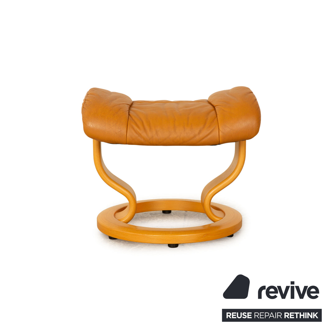 Stressless Reno Leder Hocker Braun Beige