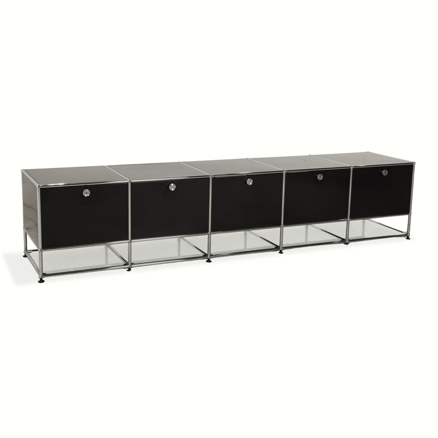 USM Haller Metall Chrom Glas Sideboard Schwarz Anthrazitgrau