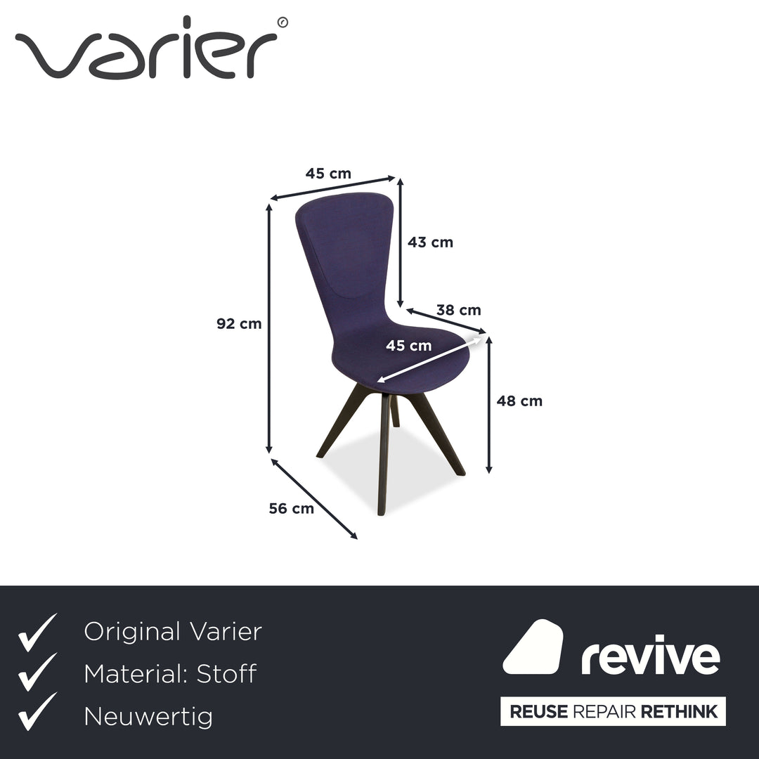 Varier Invite Stoff Stuhl Lila Eiche Schwarz UMA 761