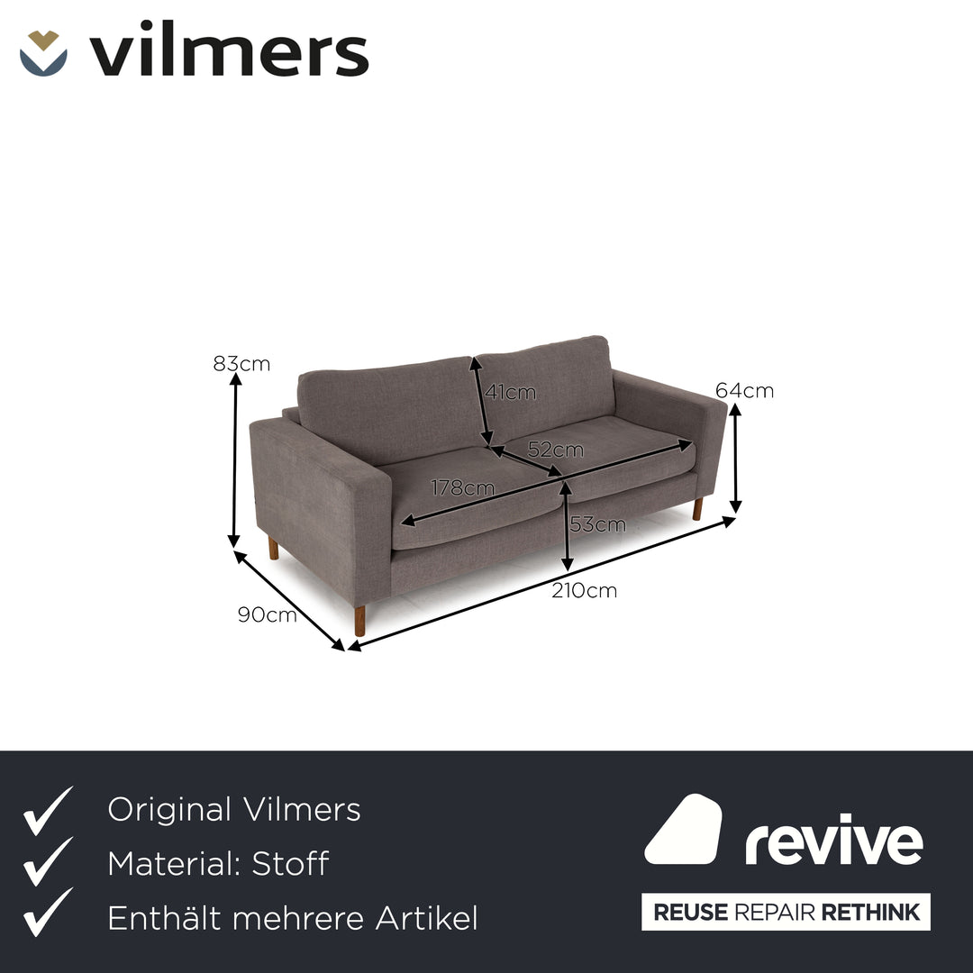 Vilmers Artic fabric sofa set gray three seater couch