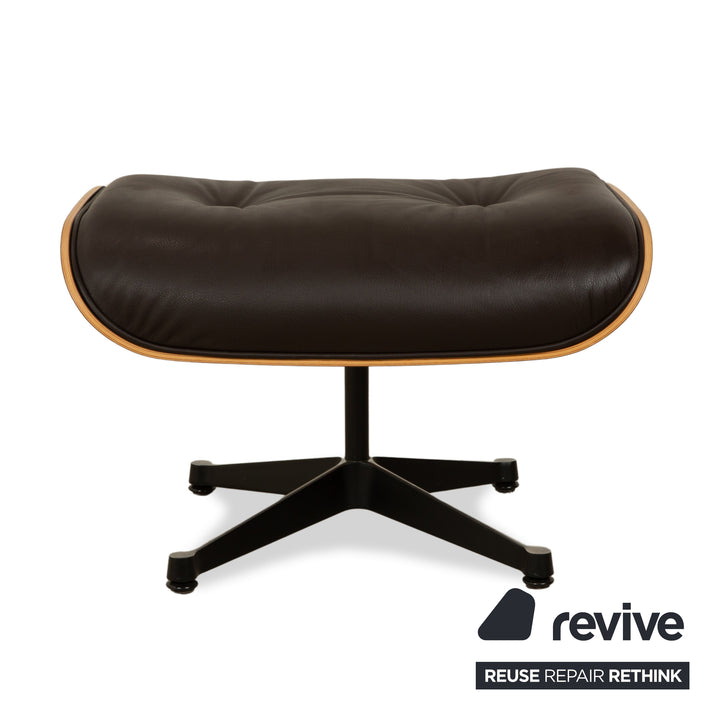 Vitra Eames Lounge Chair inkl. Ottoman Leder Sessel Dunkelbraun manuelle Funktion