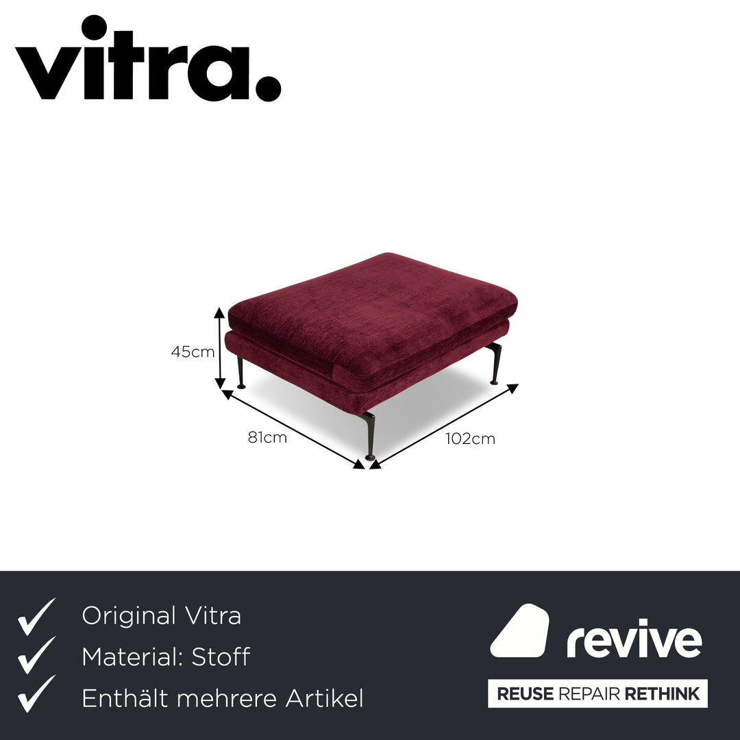 Vitra Suita fabric sofa set purple three-seater stool sofa couch