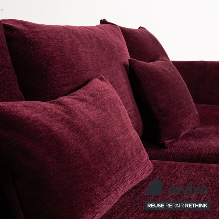 Vitra Suita fabric sofa set purple three-seater stool sofa couch
