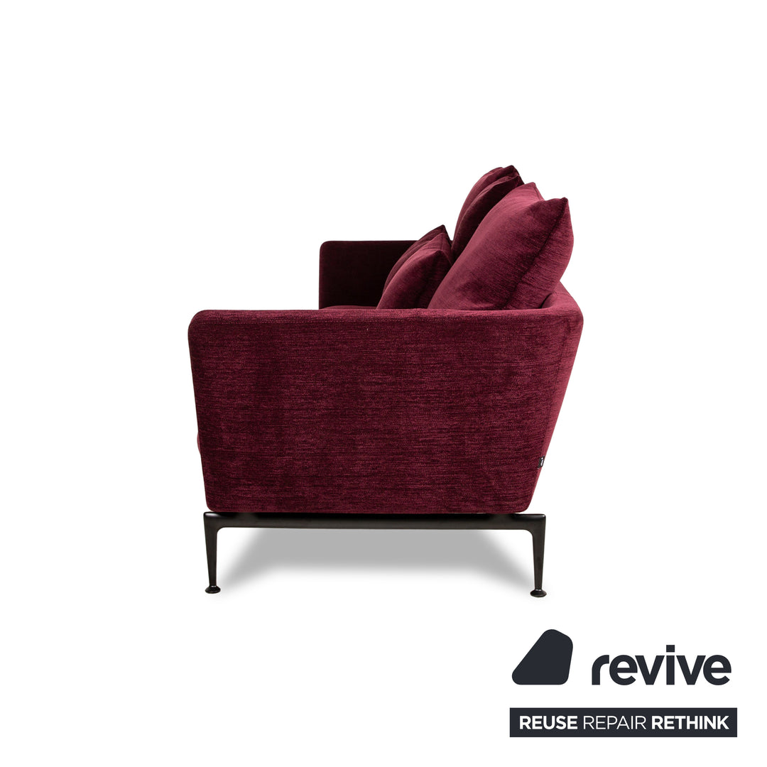 Vitra Suita fabric sofa set purple three-seater stool sofa couch
