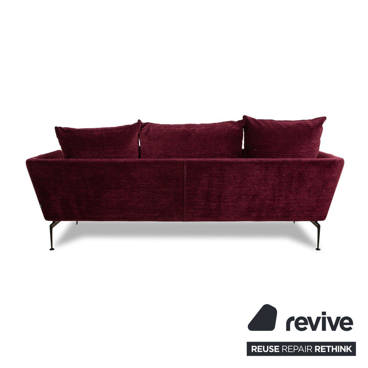 Vitra Suita fabric sofa set purple three-seater stool sofa couch