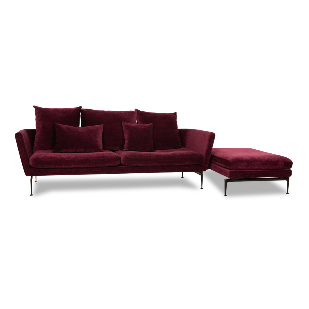 Vitra Suita fabric sofa set purple three-seater stool sofa couch