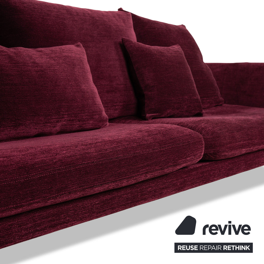 Vitra Suita fabric sofa set purple three-seater stool sofa couch
