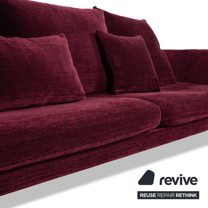 Vitra Suita fabric sofa set purple three-seater stool sofa couch