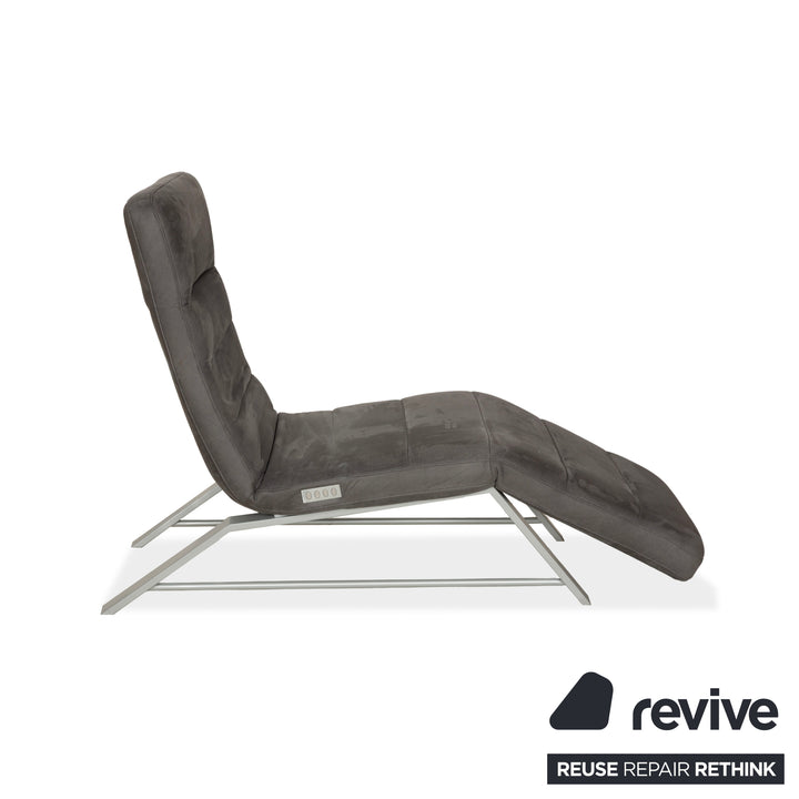 Chaise longue en tissu Willi Schillig Daily Dreams grise avec fonction électrique