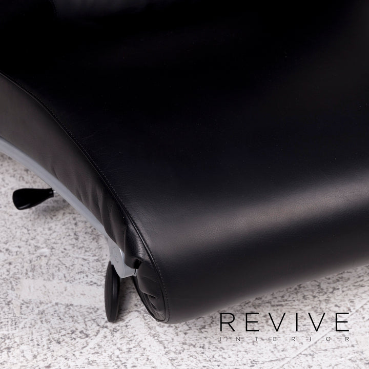 Fauteuil de relaxation en cuir noir WK Wohnen Solo 699 #10143