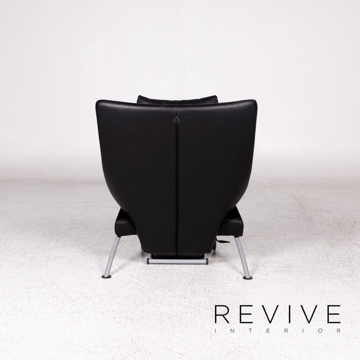 Fauteuil de relaxation en cuir noir WK Wohnen Solo 699 #10143