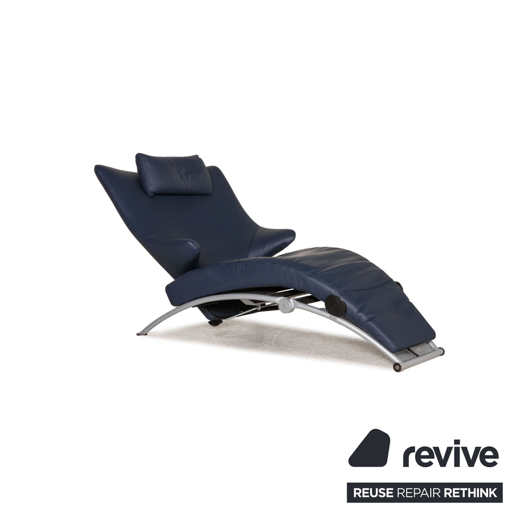 WK Wohnen Solo 699 Leather Armchair Blue Function relax function