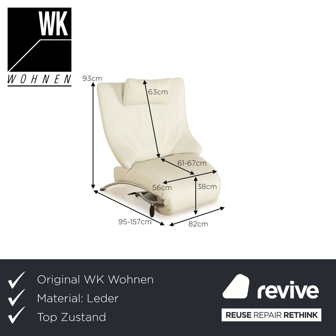 WK Wohnen Solo 699 leather armchair off-white manual function