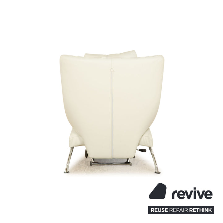 WK Wohnen Solo 699 leather armchair off-white manual function
