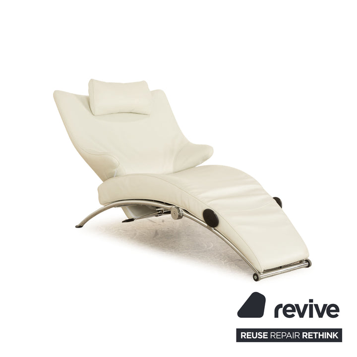 WK Wohnen Solo 699 leather armchair off-white manual function