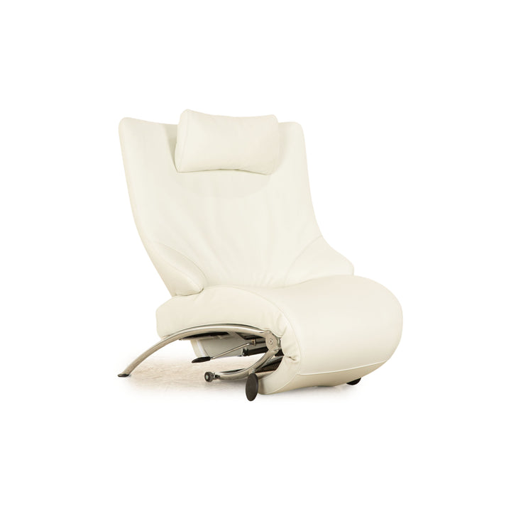 WK Wohnen Solo 699 leather armchair off-white manual function