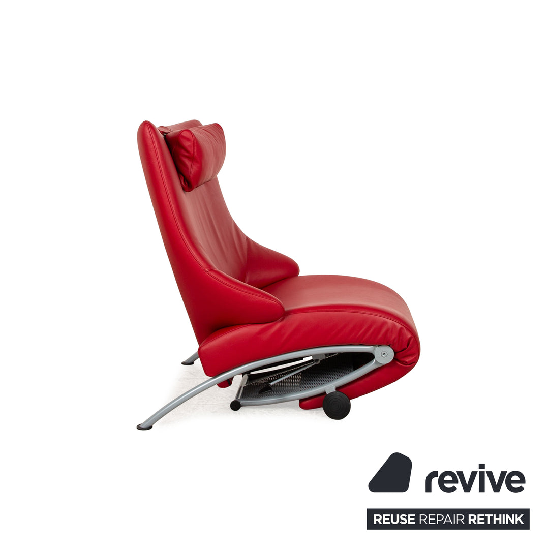 WK Wohnen Solo 699 Fauteuil en cuir Rouge fonction manuelle
