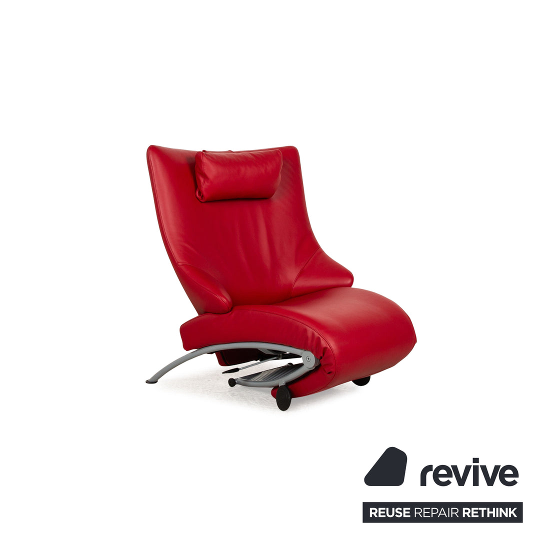 WK Wohnen Solo 699 Fauteuil en cuir Rouge fonction manuelle