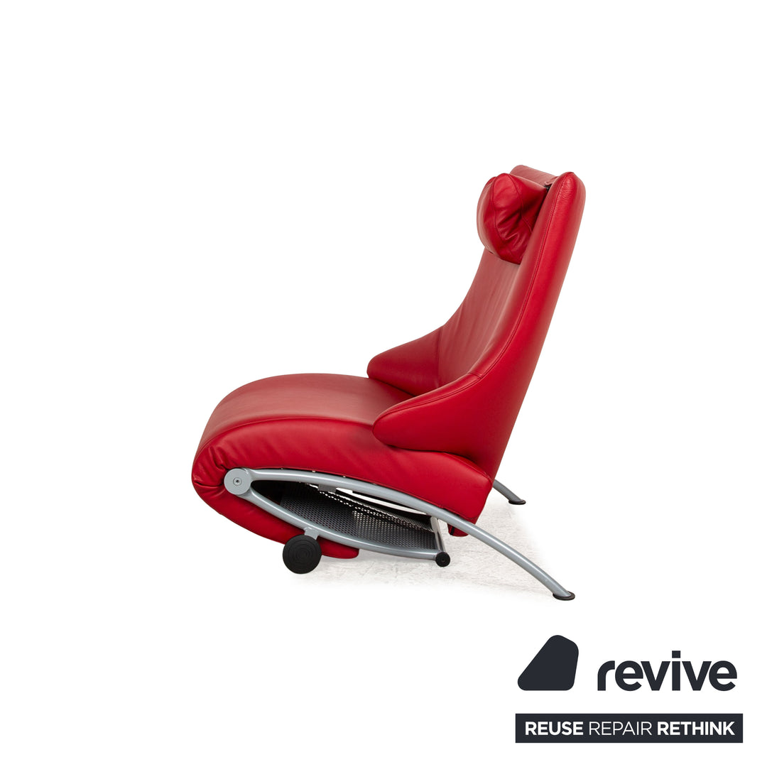 WK Wohnen Solo 699 Fauteuil en cuir Rouge fonction manuelle