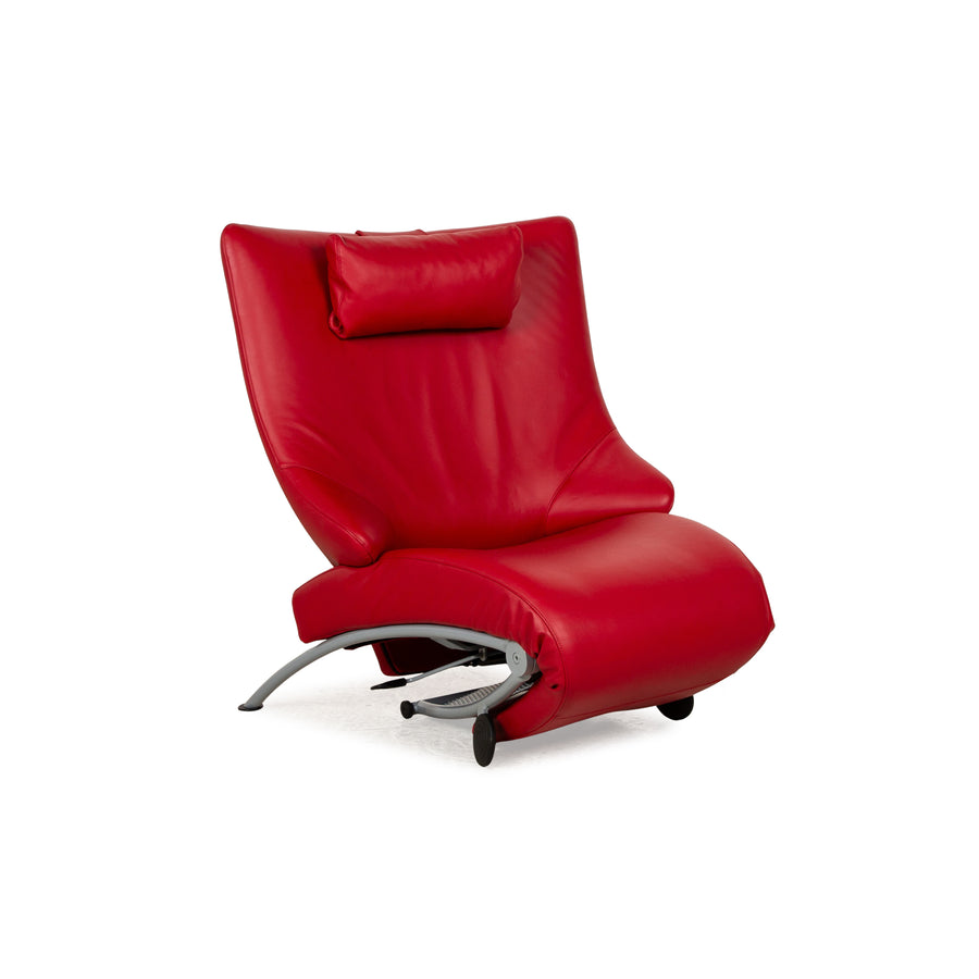 WK Wohnen Solo 699 Fauteuil en cuir Rouge fonction manuelle
