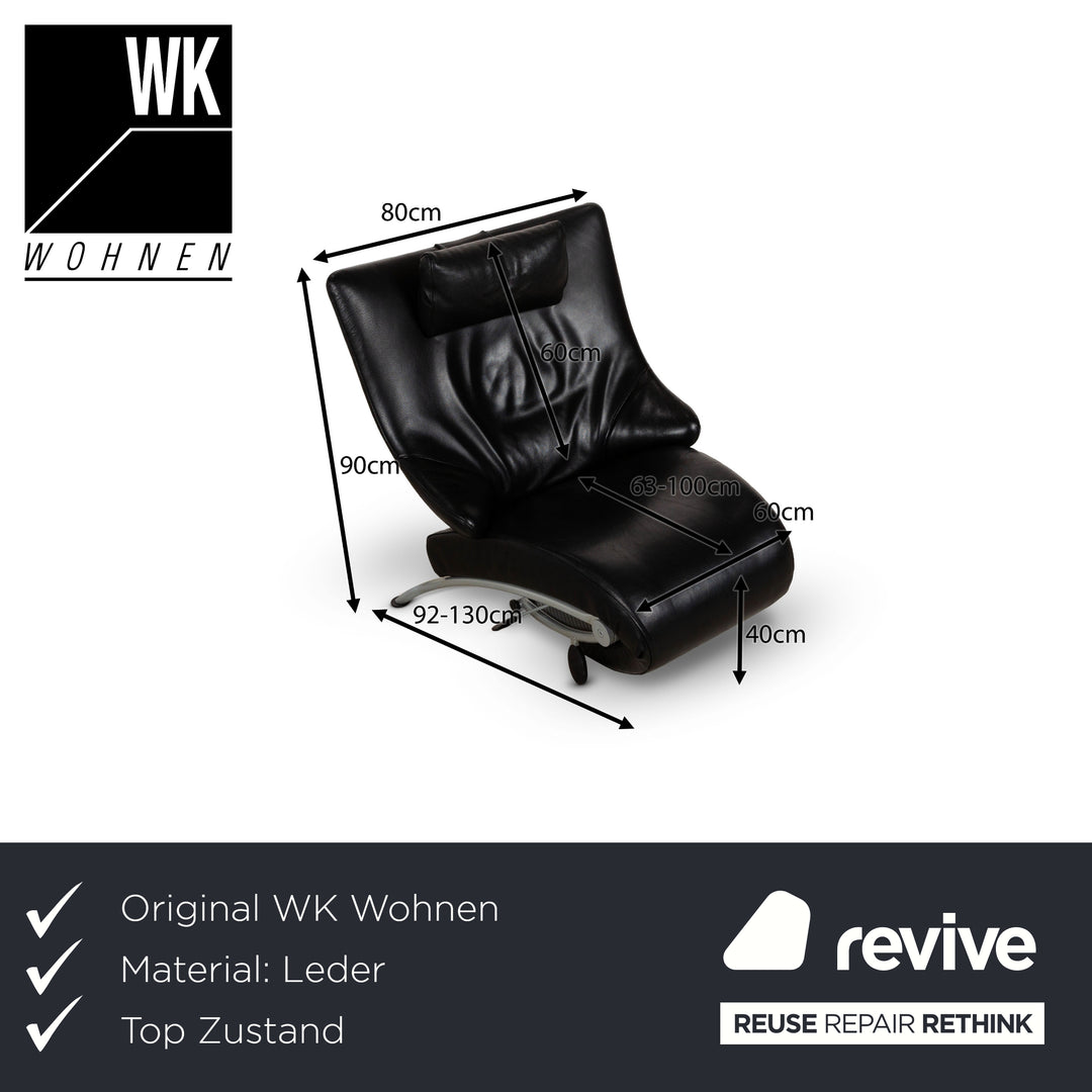 WK Wohnen Solo 699 Fauteuil en cuir noir