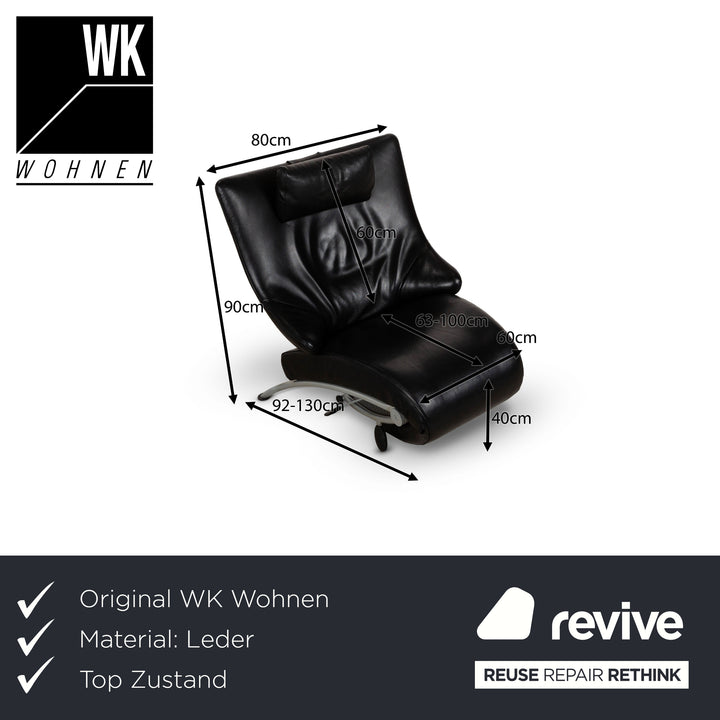 WK Wohnen Solo 699 Fauteuil en cuir noir