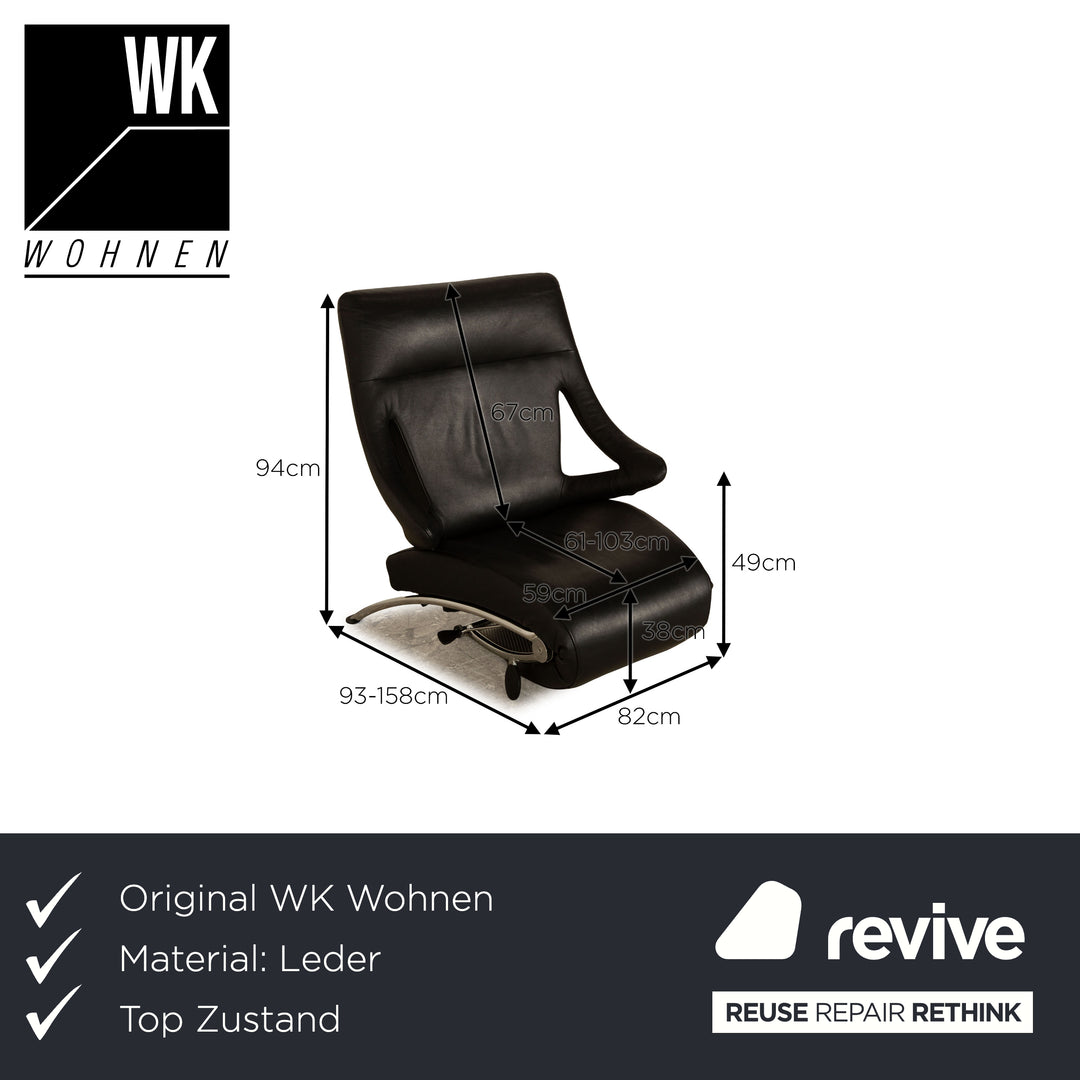 WK Wohnen Solo 699 leather armchair black manual function relaxation function