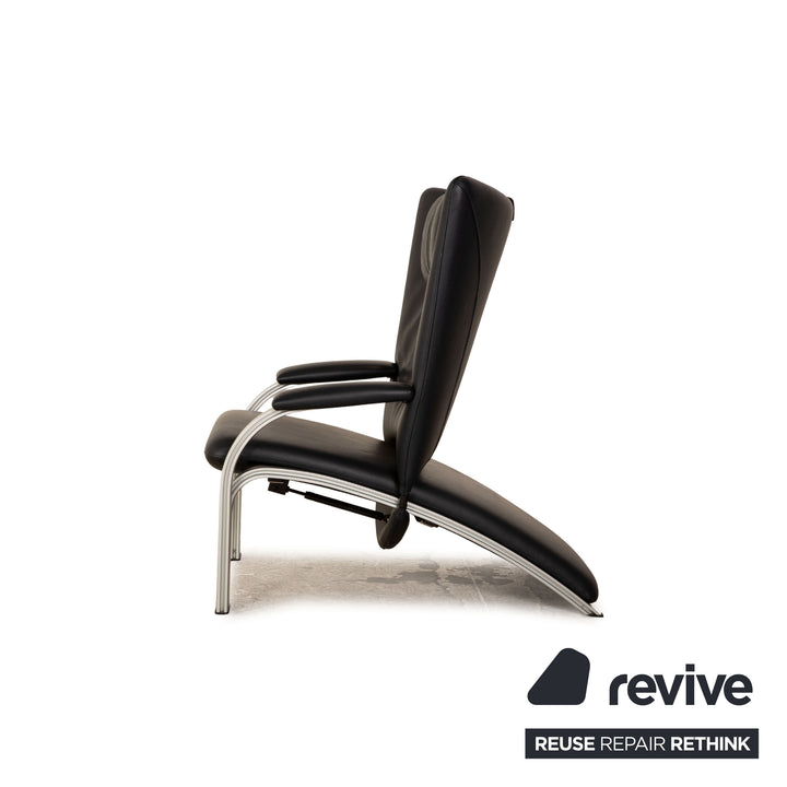 WK Wohnen Spot 698 fauteuil en cuir bleu foncé fonction manuelle fonction relaxation