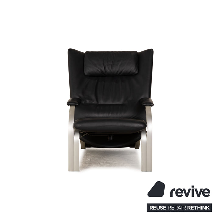 WK Wohnen Spot 698 fauteuil en cuir bleu foncé fonction manuelle fonction relaxation