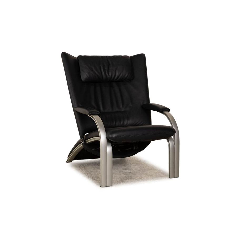 WK Wohnen Spot 698 fauteuil en cuir bleu foncé fonction manuelle fonction relaxation
