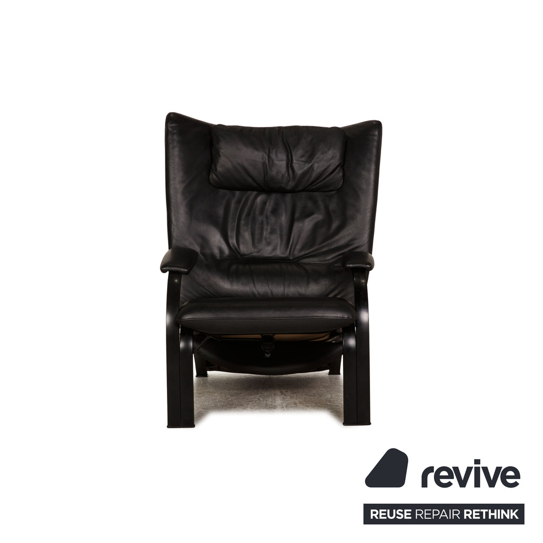 WK Wohnen Spot 698 Fauteuil en cuir noir Fonction fonction détente