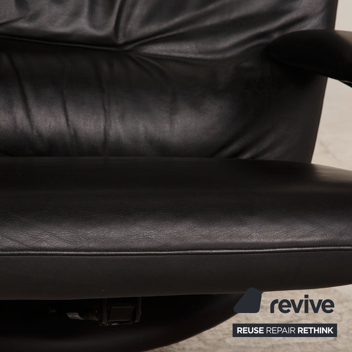 WK Wohnen Spot 698 Fauteuil en cuir noir Fonction fonction détente