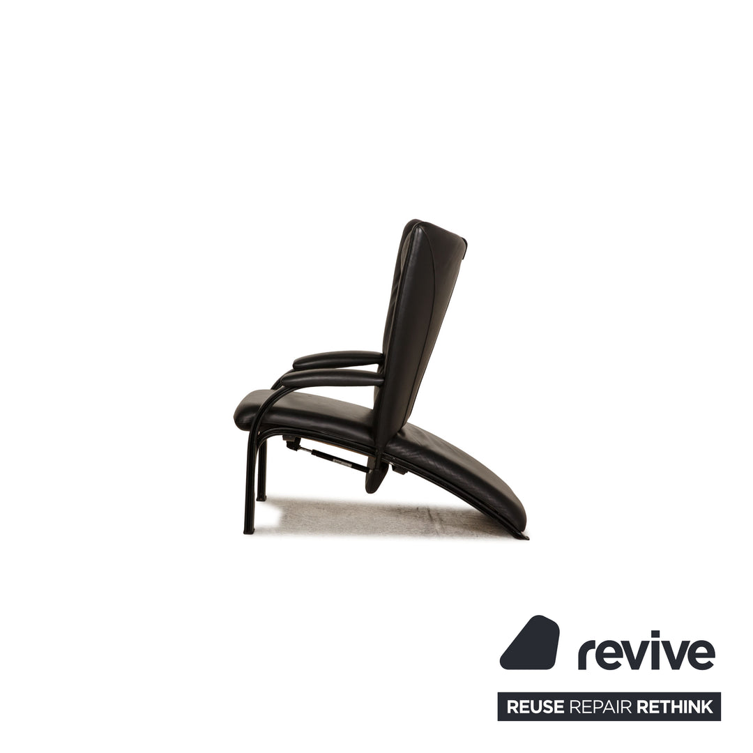 WK Wohnen Spot 698 Fauteuil en cuir noir Fonction fonction détente