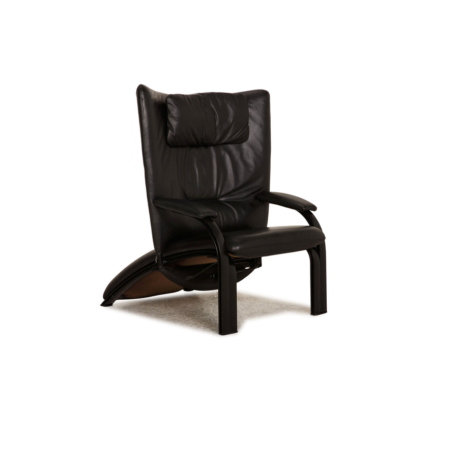 WK Wohnen Spot 698 Fauteuil en cuir noir Fonction fonction détente