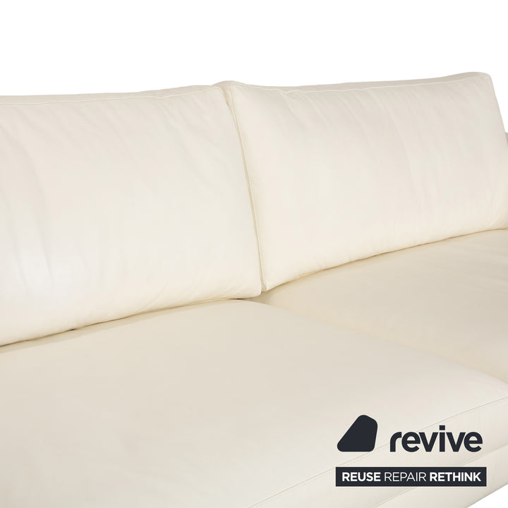 WK Wohnen WK 620 Leder Viersitzer Creme Weiß Sofa Couch