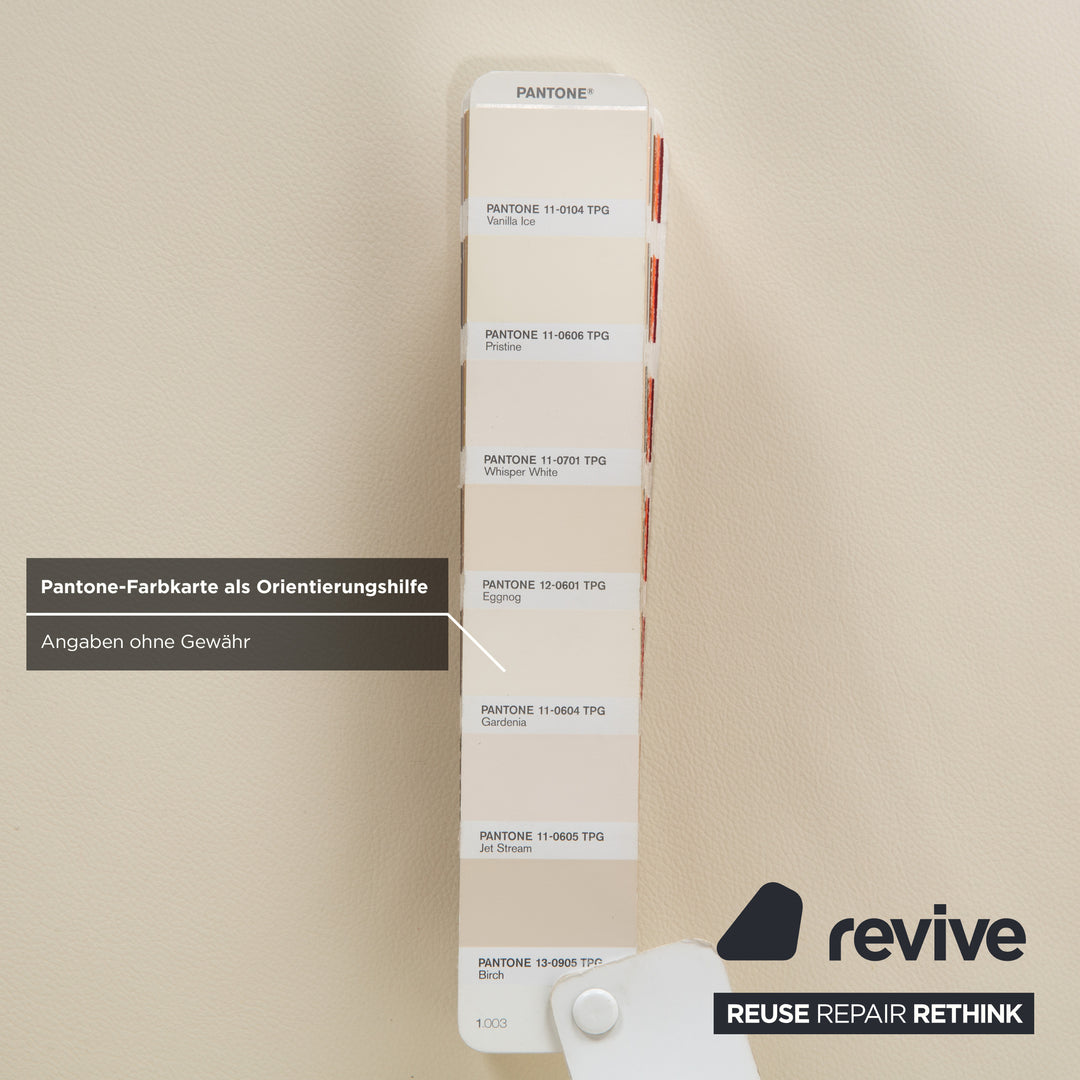 WK Wohnen WK 620 Leder Viersitzer Creme Weiß Sofa Couch