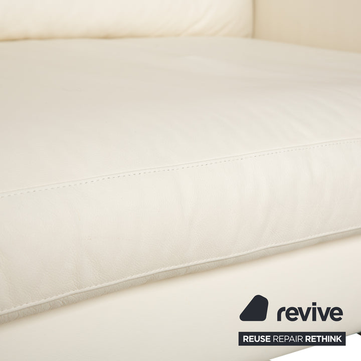 WK Wohnen WK 620 Leder Viersitzer Creme Weiß Sofa Couch