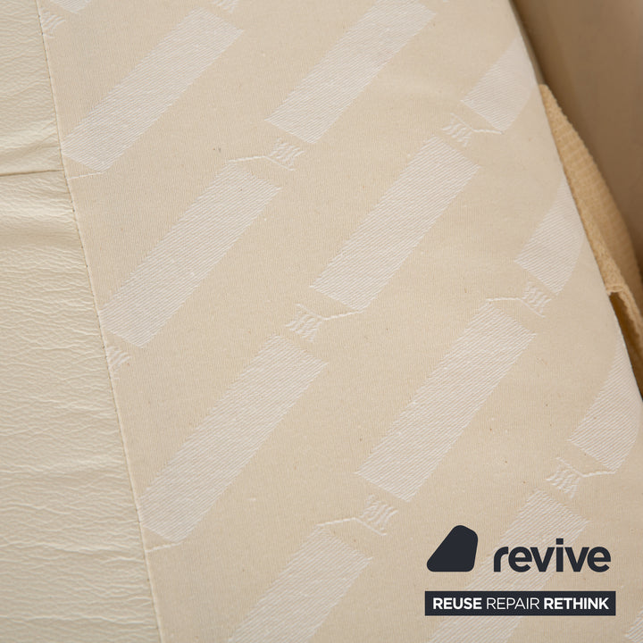 WK Wohnen WK 620 Set Leder 2x Viersitzer Creme Weiß Sofa Couch