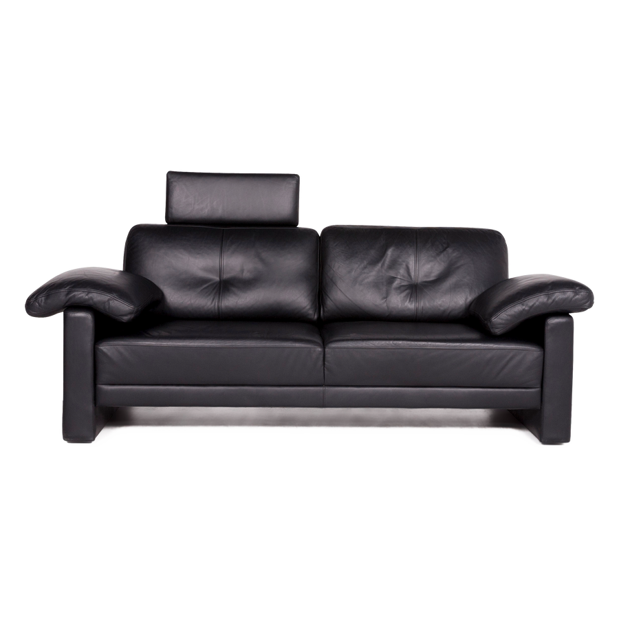 Brühl Leder Sofa Schwarz Echtleder Dreisitzer Couch #8447