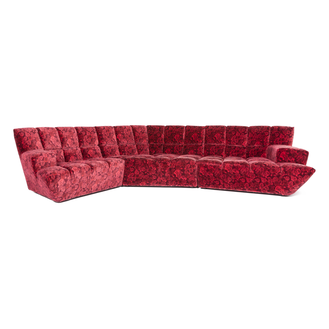 Bretz Cloud 7 Stoff Ecksofa Rot Muster Sofa Couch #8543
