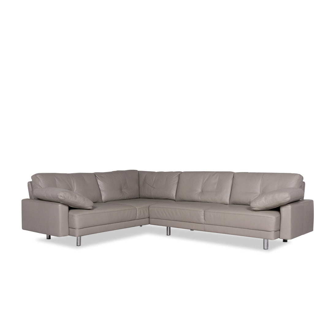 Brühl & Sippold Leder Ecksofa Grau Couch #9139