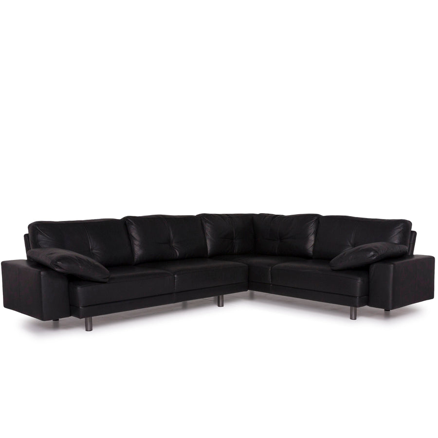 Brühl & Sippold Leder Sofa Schwarz Ecksofa #11739