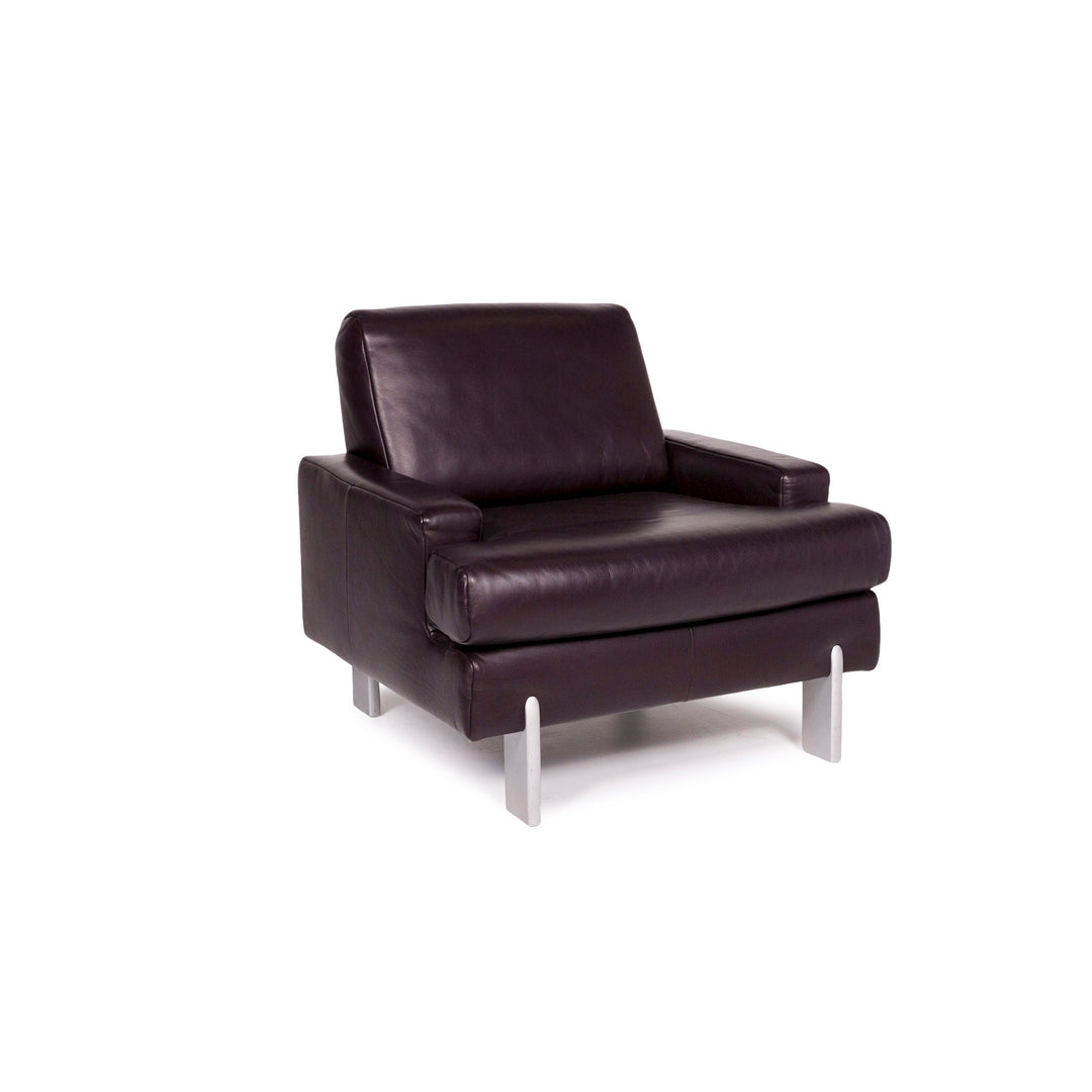 BMP Rolf Benz Fauteuil en cuir Aubergine #11194