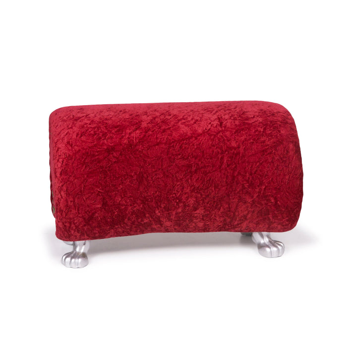 Bretz Gaudi Samt Hocker Rot #11920