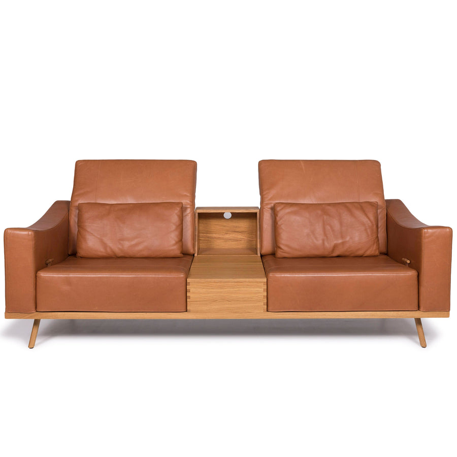 Brühl & Sippold Deep Space Leder Sofa Beige Zweisitzer #11510