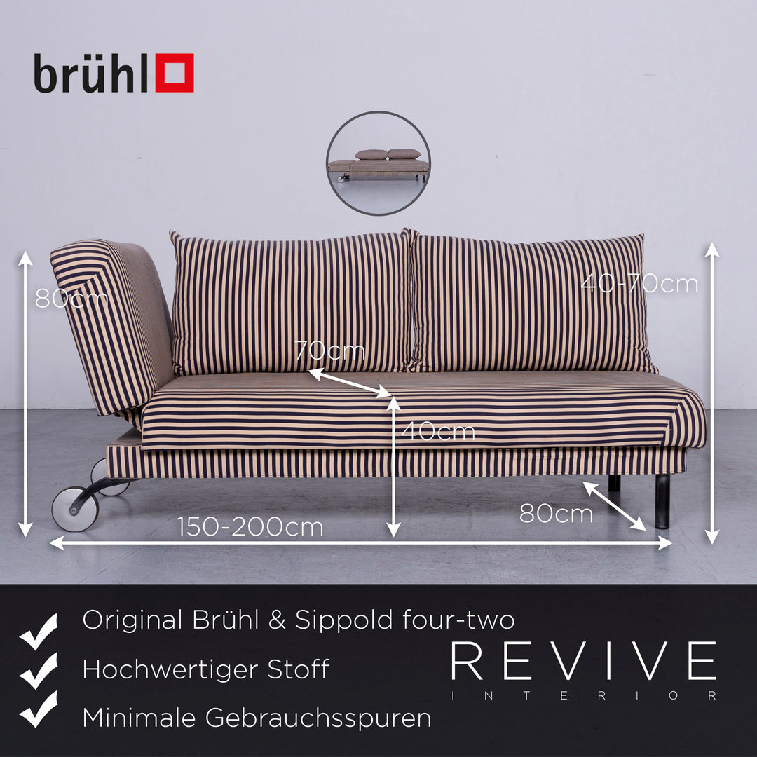 Brühl four-two Designer Stoff Sofa Zweisitzer Couch Funktion #6460